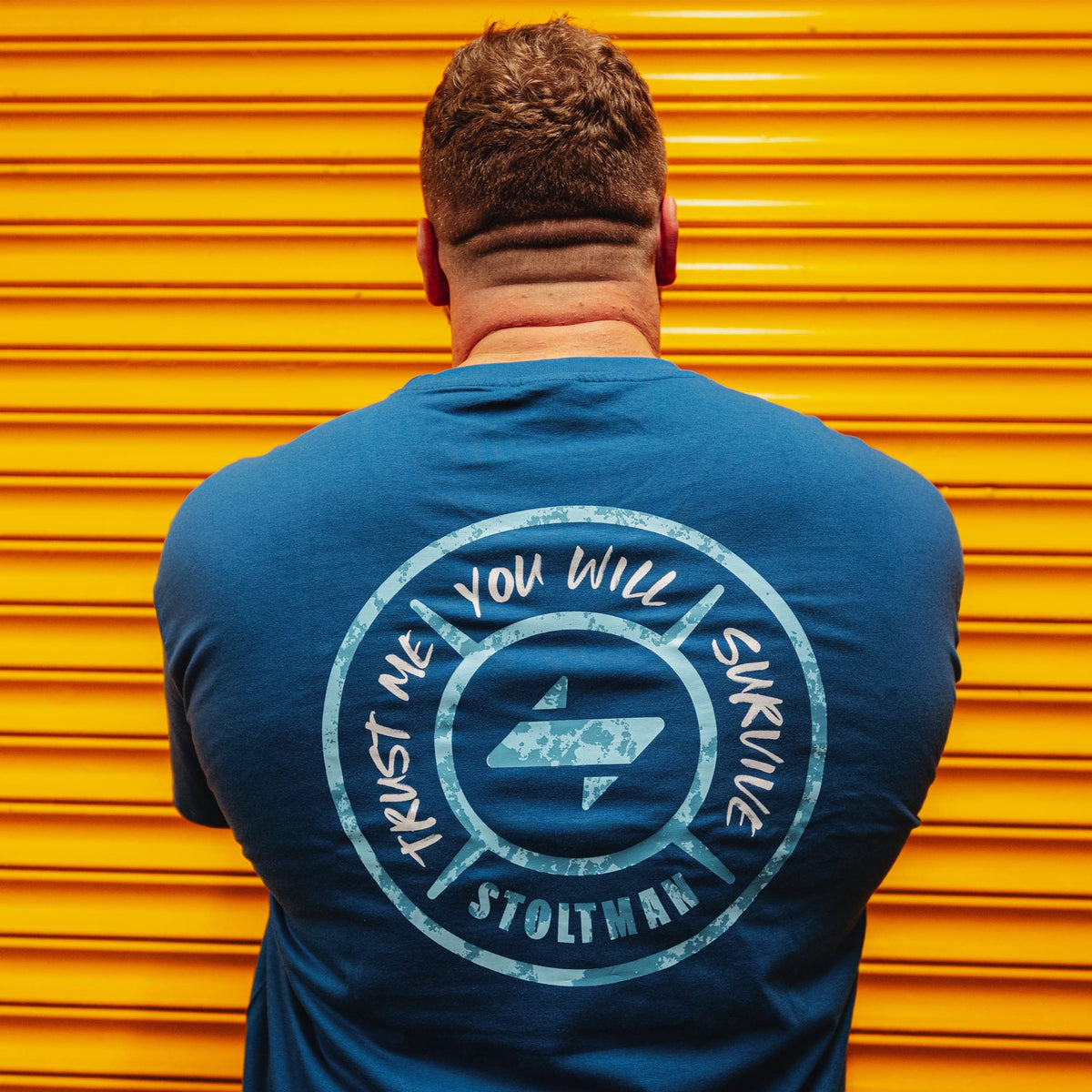Stoltman Blue "PLATE" T-Shirt - Stoltman Brothers